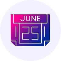 25 June Icon Minimal Gradient Style vector