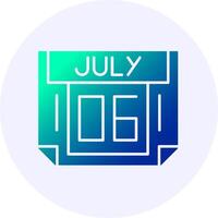 6 July Icon Minimal Gradient Style vector