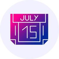 15 July Icon Minimal Gradient Style vector