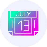 18 July Icon Minimal Gradient Style vector