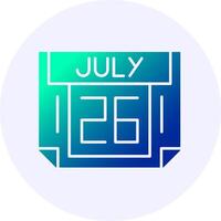 26 July Icon Minimal Gradient Style vector