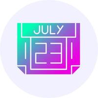 23 July Icon Minimal Gradient Style vector