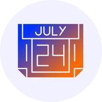 24 July Icon Minimal Gradient Style vector