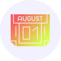 1 August Icon Minimal Gradient Style vector