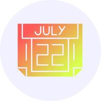 22 July Icon Minimal Gradient Style vector