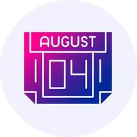 4 August Icon Minimal Gradient Style vector
