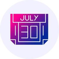 30 July Icon Minimal Gradient Style vector