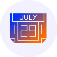 29 July Icon Minimal Gradient Style vector