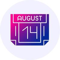 14 August Icon Minimal Gradient Style vector