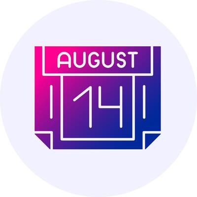14 August Icon Minimal Gradient Style