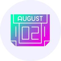 2 August Icon Minimal Gradient Style vector