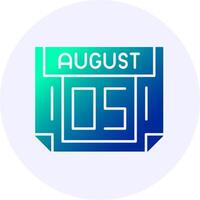 5 August Icon Minimal Gradient Style vector