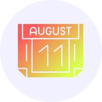 11 August Icon Minimal Gradient Style vector