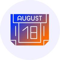 18 August Icon Minimal Gradient Style vector
