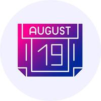 19 August Icon Minimal Gradient Style vector