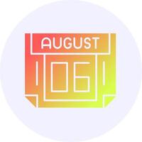 6 August Icon Minimal Gradient Style vector