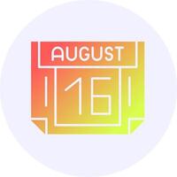 16 August Icon Minimal Gradient Style vector