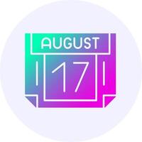 17 August Icon Minimal Gradient Style vector