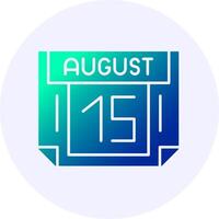 15 August Icon Minimal Gradient Style vector