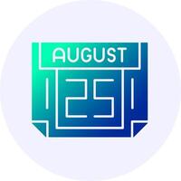25 August Icon Minimal Gradient Style vector