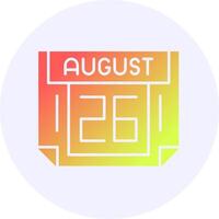 26 August Icon Minimal Gradient Style vector