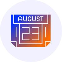 23 August Icon Minimal Gradient Style vector