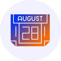 28 August Icon Minimal Gradient Style vector