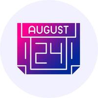 24 August Icon Minimal Gradient Style vector