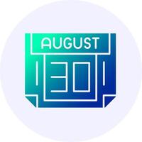 30 August Icon Minimal Gradient Style vector