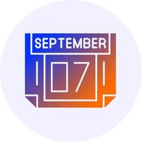 7 September Icon Minimal Gradient Style vector