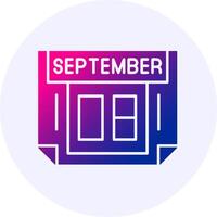 8 September Icon Minimal Gradient Style vector