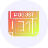 31 August Icon Minimal Gradient Style vector