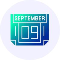 9 September Icon Minimal Gradient Style vector