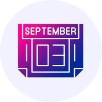 3 September Icon Minimal Gradient Style vector