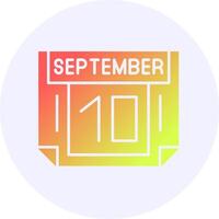 10 September Icon Minimal Gradient Style vector