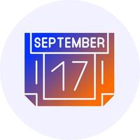 17 September Icon Minimal Gradient Style vector
