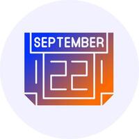 22 September Icon Minimal Gradient Style vector