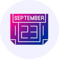 23 September Icon Minimal Gradient Style vector