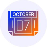 7 October Icon Minimal Gradient Style vector