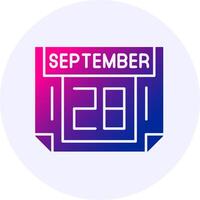28 September Icon Minimal Gradient Style vector
