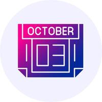 3 October Icon Minimal Gradient Style vector