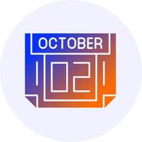 2 October Icon Minimal Gradient Style vector