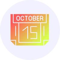 15 October Icon Minimal Gradient Style vector
