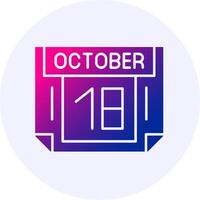 18 October Icon Minimal Gradient Style vector