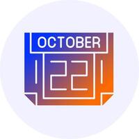 22 October Icon Minimal Gradient Style vector