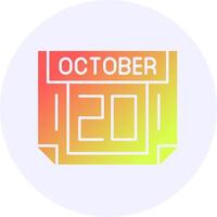 20 October Icon Minimal Gradient Style vector