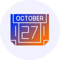 27 October Icon Minimal Gradient Style vector