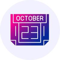 23 October Icon Minimal Gradient Style vector