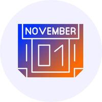 1 November Icon Minimal Gradient Style vector