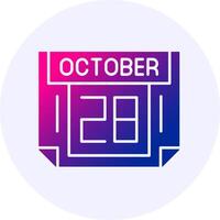 28 October Icon Minimal Gradient Style vector